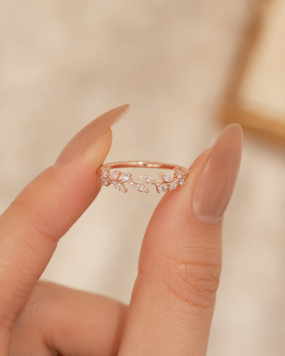 Adeline leaf ring (rose gold)