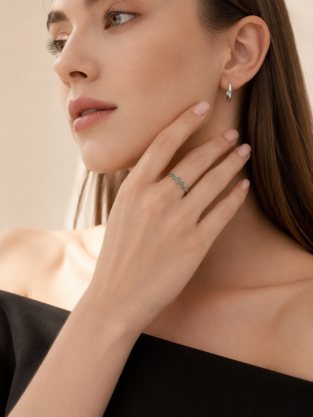 Alina leaf ring (green)