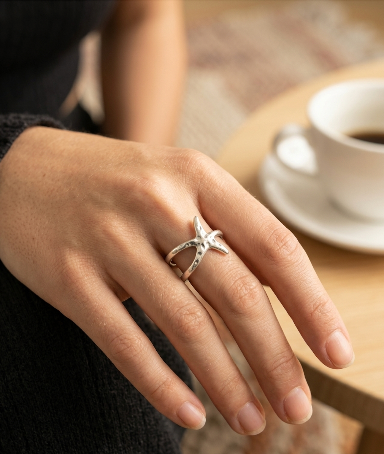Starfish Silver Ring