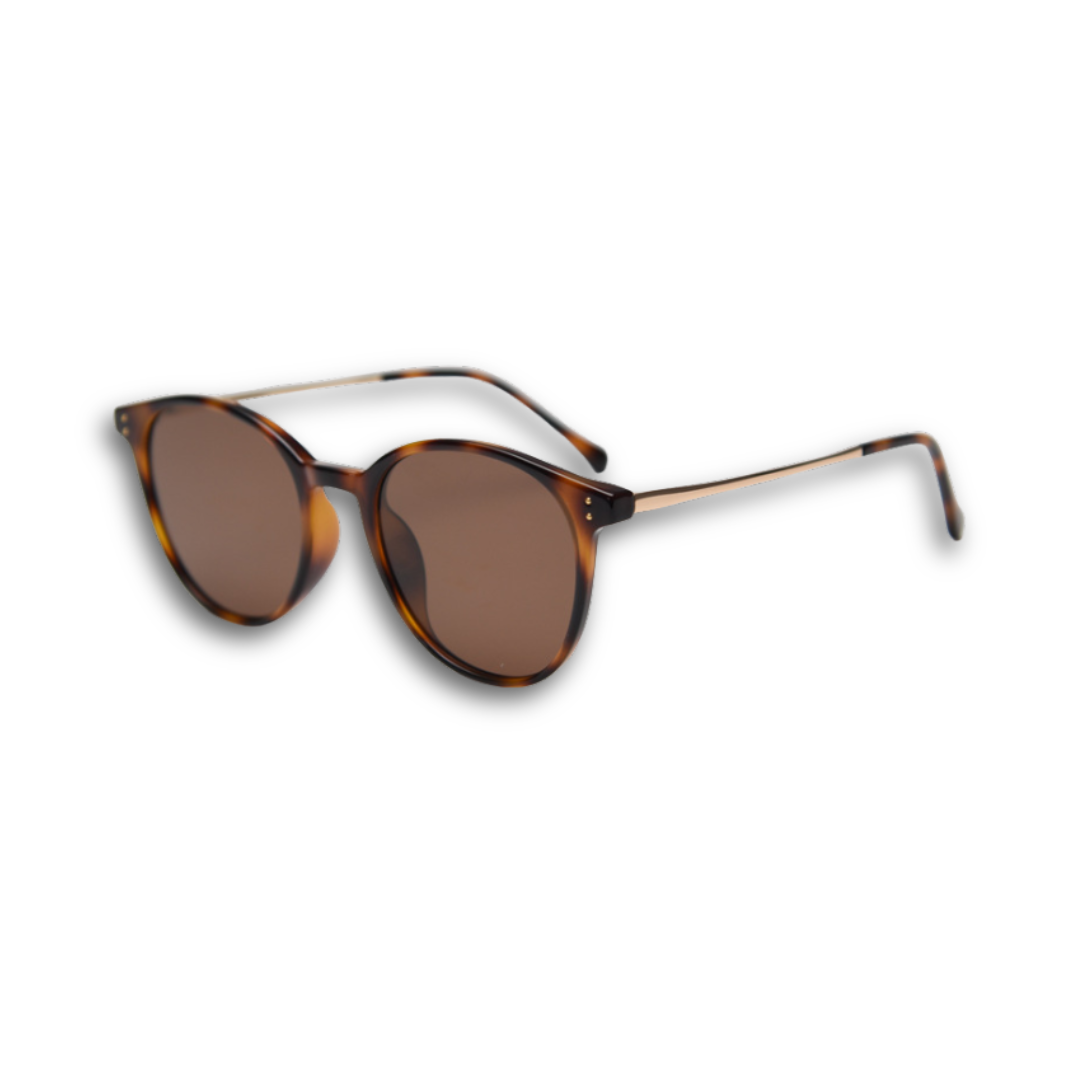 Trendy retro unisex tortoiseshell round sunglasses | polarised lenses, UV protection, fashion-forward eyewear
