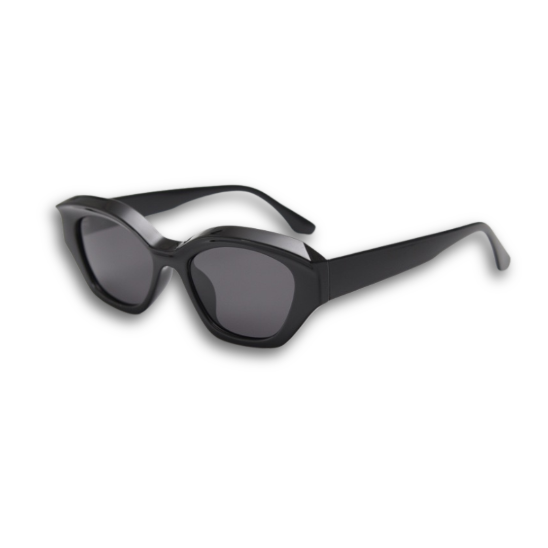 Stylish unisex polarized cat-eye sunglasses by By Charley, featuring a classic black frame that offers 100% UV protection and glare reduction for a bold, vintage-inspired aesthetic.