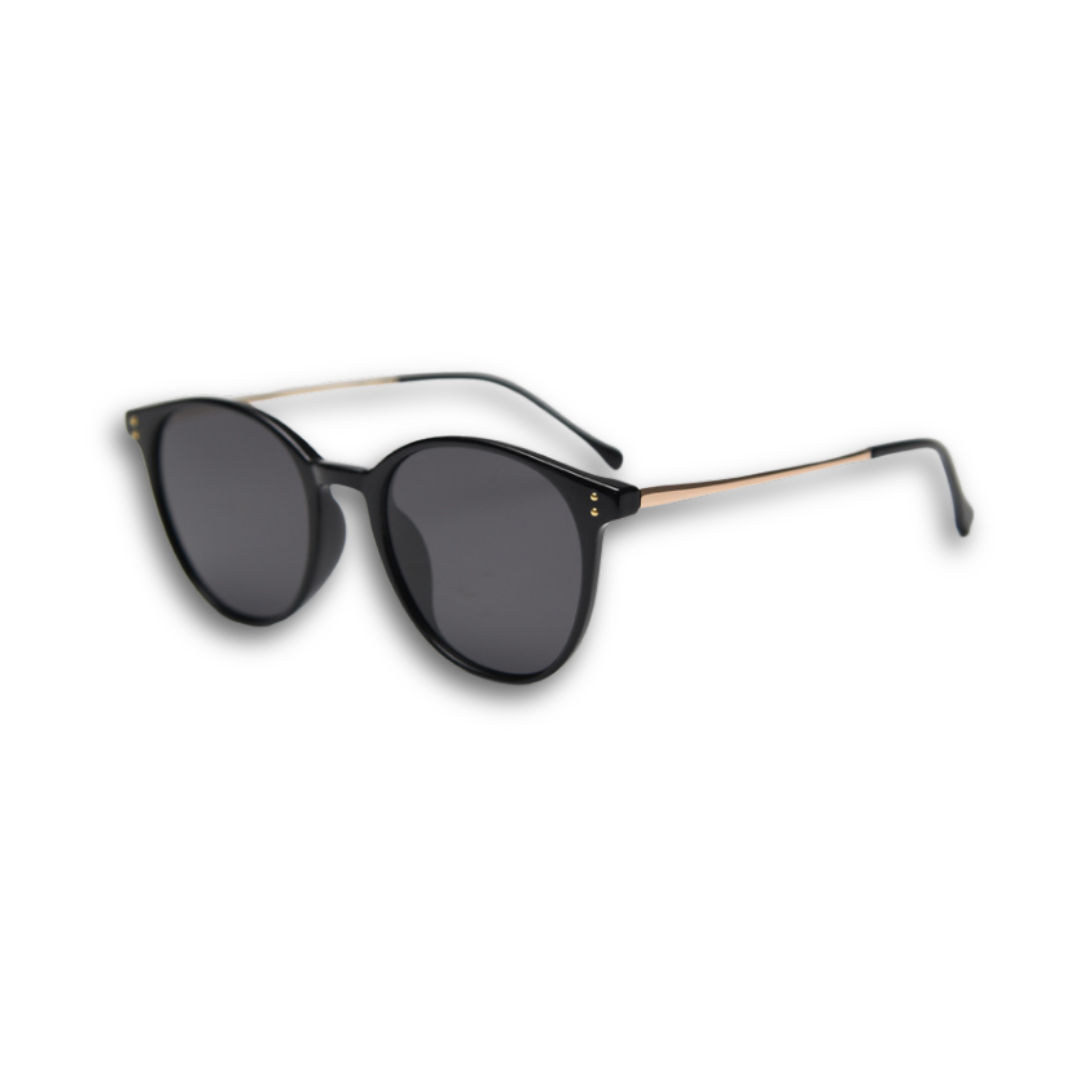 Unisex tortoiseshell round sunglasses with UV protection, polarised lenses, trendy fashion design.