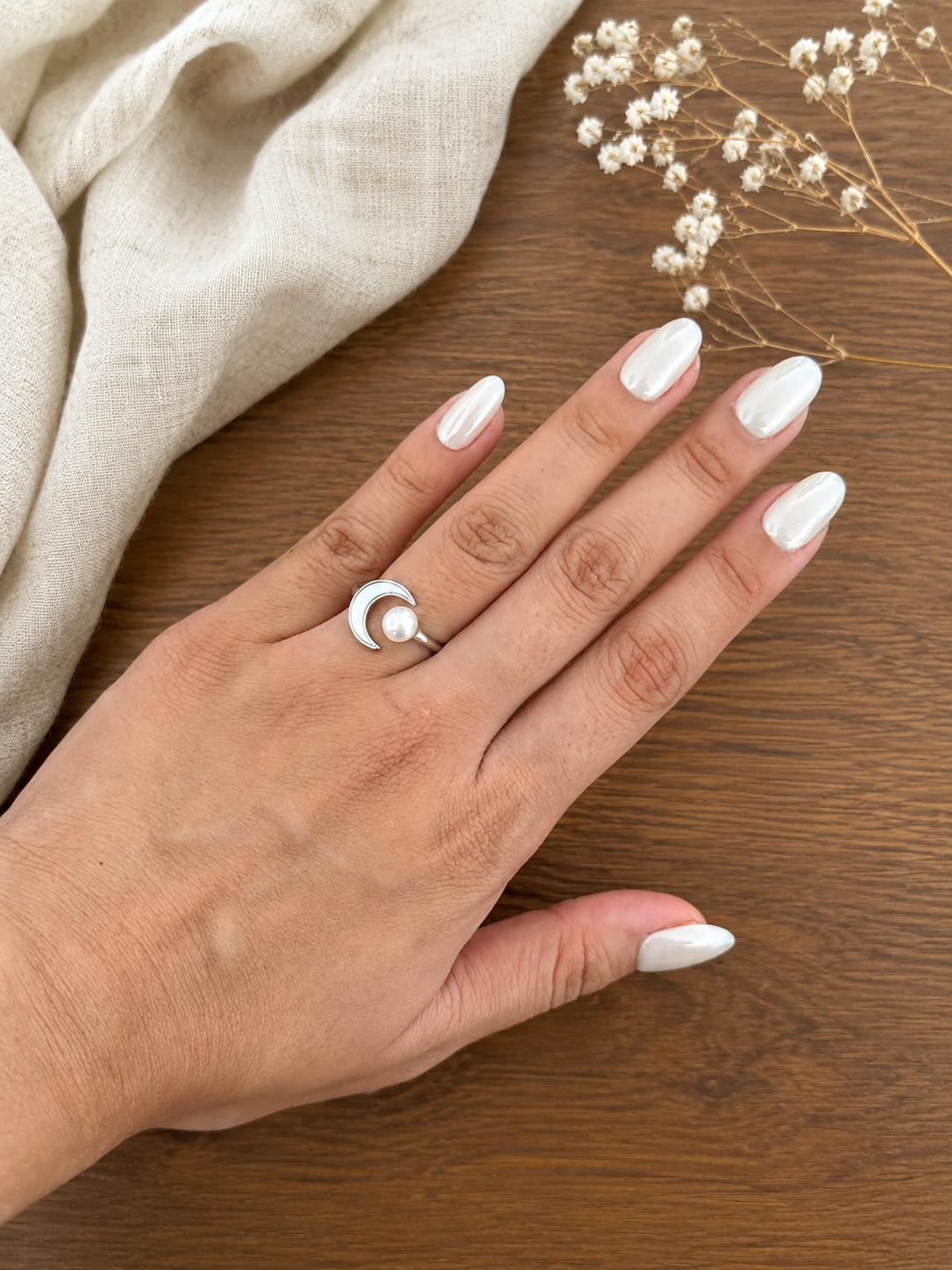 Rime Pearl Ring (silver)