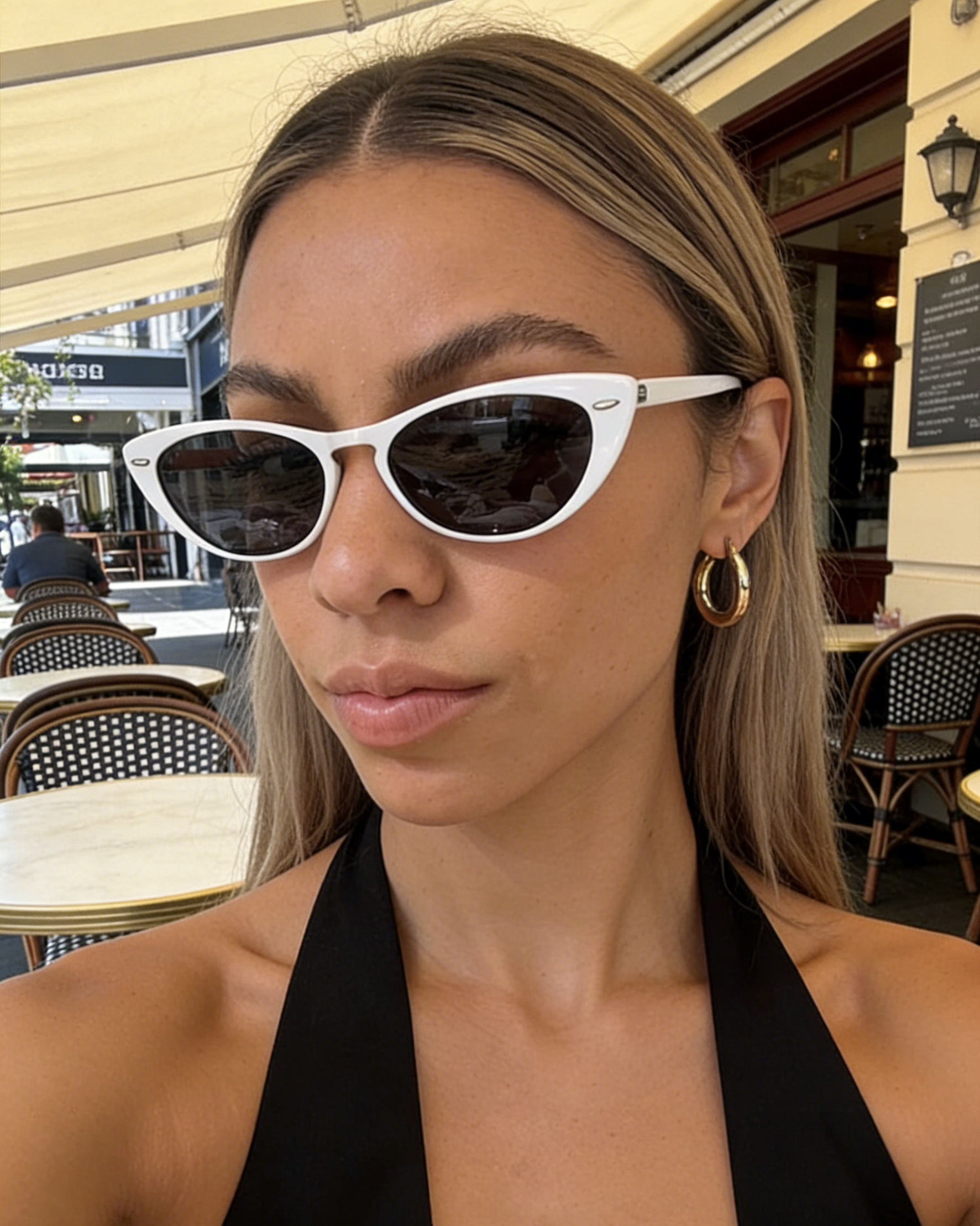 18K gold plated chunky statement hoop earrings with S925 sterling silver posts, minimalist aesthetic thick hoops jewelry