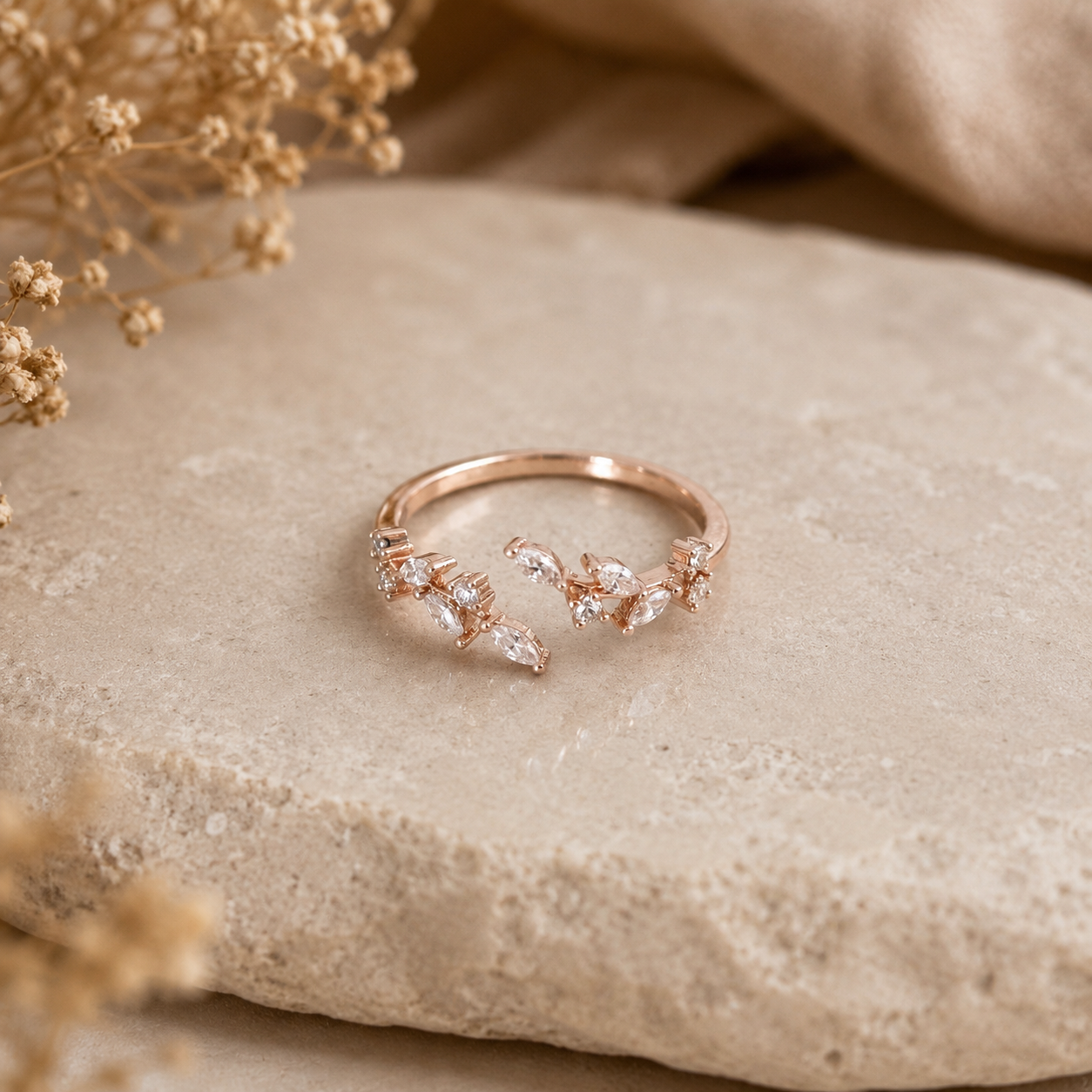 Adeline leaf ring (rose gold)