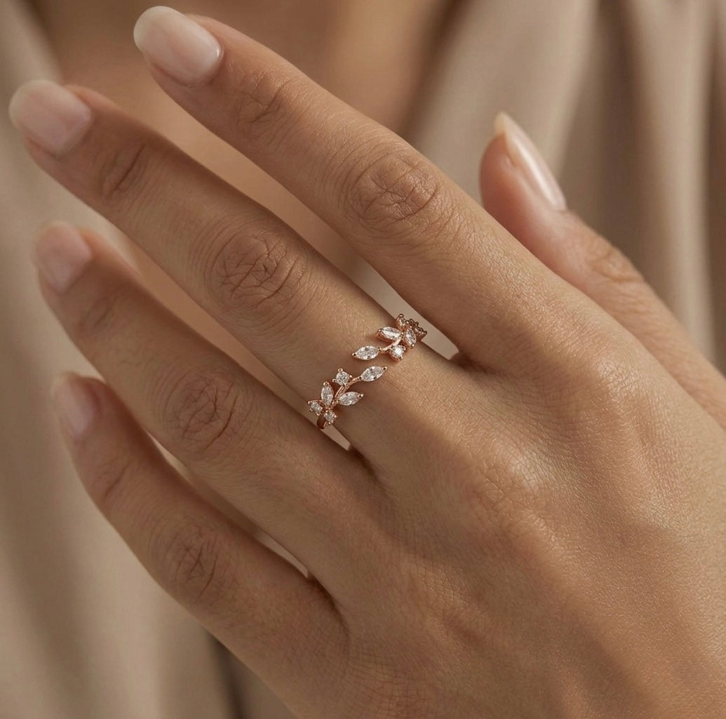 Adeline leaf ring (rose gold)